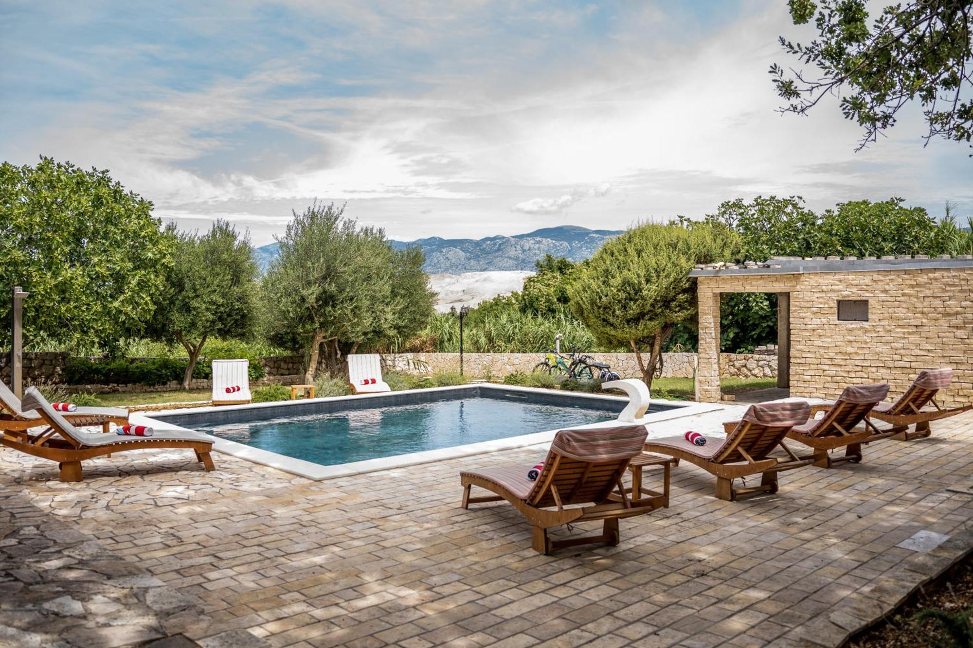 Villa Pag Dubrava Relax With Pool Bosana Ngoại thất bức ảnh